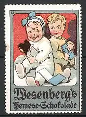 Reklamemarke Wesenberg's Schokolade, Baby hat sich mit Schokolade beschmiert