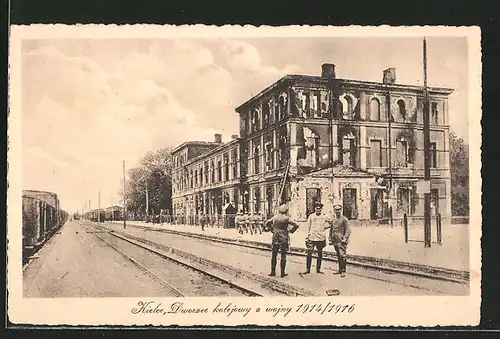 AK Kielce, Dworzec kolejowy z wojny 1914/1916, Bahnhof