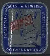 Reklamemarke Schwenningen, Industrie-Handels- und Gewerbe-Ausstellung 1955, Messelogo