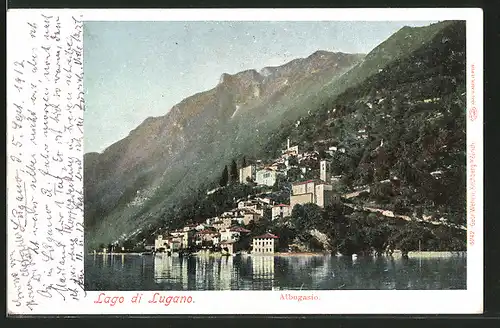 AK Albogasio, Blick zum Ort am Lago di Lugano