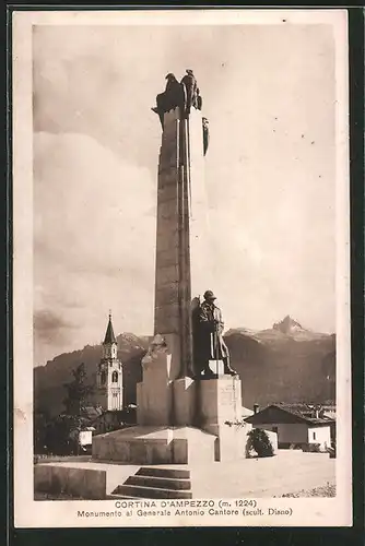 AK Cortina d'Ampezzo, Monumento al Generale Antonio Cantore