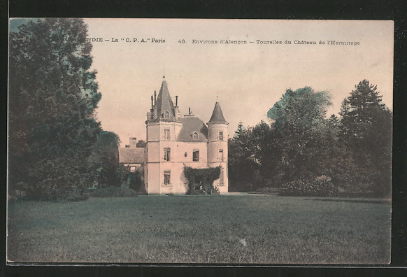 AK Alencon, tourelles du château de l'Hermitage Nr ...