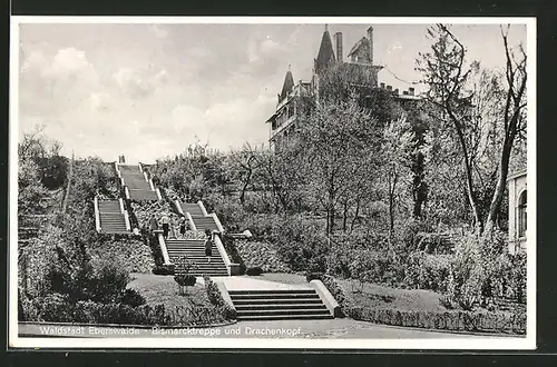 AK Eberswalde, Bismarcktreppe und Drachenkopf