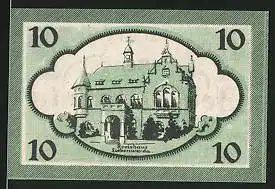 Notgeld Liebenwerda, 10 Pfennig, Kreishaus, Wappen