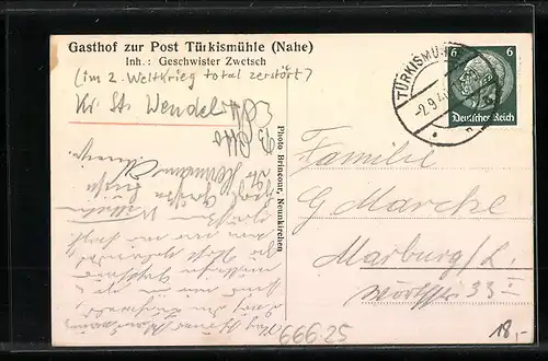 AK Türkismühle, Gasthaus zur Post