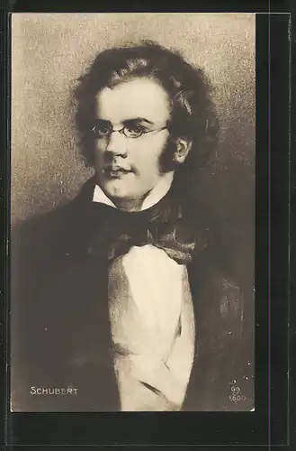 AK Portrait Komponist Franz Schubert im Anzug