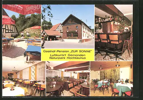 AK Gemünden, Gasthof "zur Sonne", Bes. M. Rother