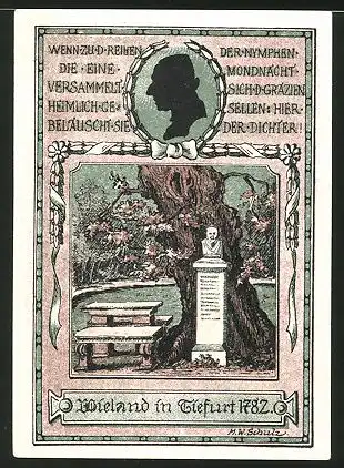 Notgeld Tiefurt 1921, 75 Pfennig, Denkmal, Herzogin Anna Amalie