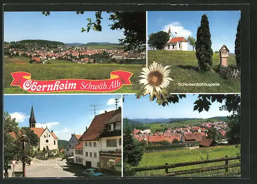 AK Obernheim, Panoramaansicht, Scheibenbühlkapelle, Kirchpartie, Teilansicht