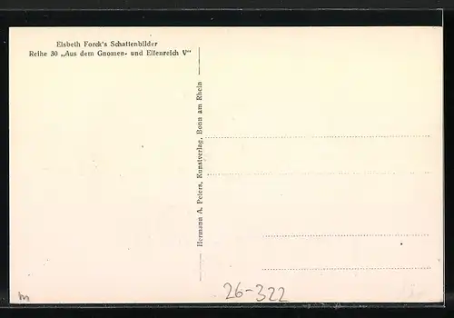 Künstler-AK Elsbeth Forck: Schattenbilder, Der Philosoph, Aus dem Gnomen- und Elfenreich