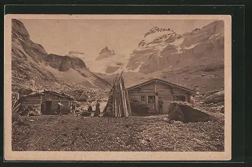 AK Ober-Oeschinenalp, Berghütte mit Umgebung