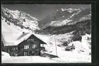AK Kiental, Naturfreundehaus Gornern, Berghütte mit Blümlisalp