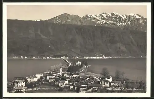 AK Melide, Ortsansicht mit Monte Generoso