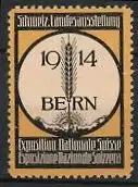 Reklamemarke Bern, Schweizer Landesausstellung 1914, Getreide & Gebirgspanorama