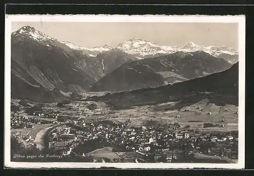 AK Glarus, Blick über die Stadt auf die Freiberge