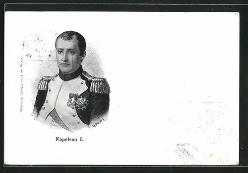 AK Portrait von Napoleon I. mit Orden an der Brust