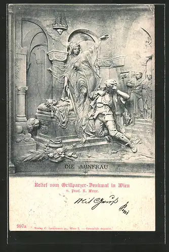 AK Wien, Grillparzer-Denkmal, Die Ahnfrau