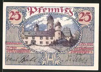 Notgeld Montabaur, 1920, 25 Pfennig, Partie am Schloss