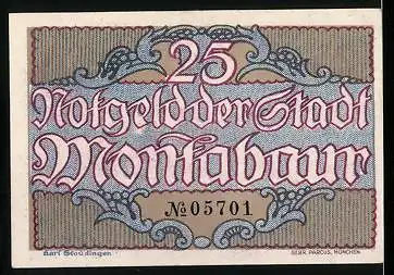 Notgeld Montabaur, 1920, 25 Pfennig, Partie am Schloss