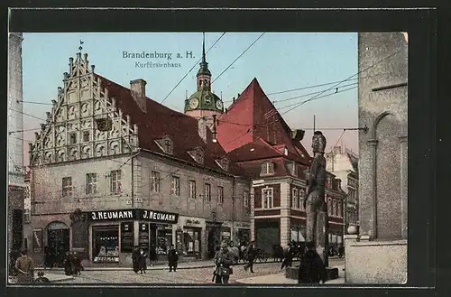 AK Brandenburg, Kurfürstenhaus St. Annen-Strasse Ecke Steinstrasse