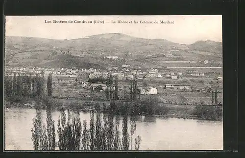 AK Les Roches-de-Condrieu, le Rhône et les coteaux de Mordant
