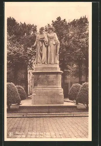 AK Maaseik / Maeseyck, Standbeeld der Gebr. Van Eyck, monument des frères Van Eyck
