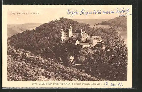 AK Ludwigsstadt, Burg Lauenstein gegen Westen
