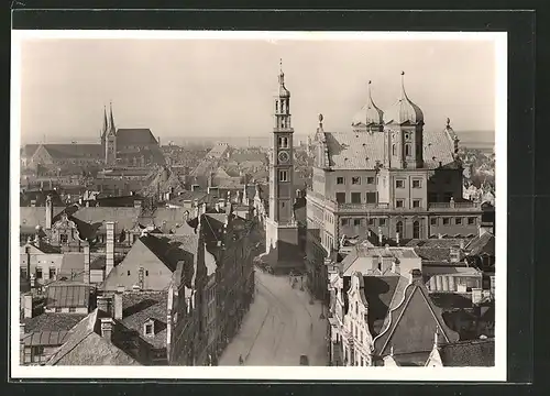 Foto-AK Deutscher Kunstverlag, NR 51: Augsburg, Rathaus, Dom & Moritzkirche