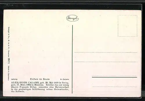 Künstler-AK Stengel & Co. Nr. 29171: Eichen im Sturm