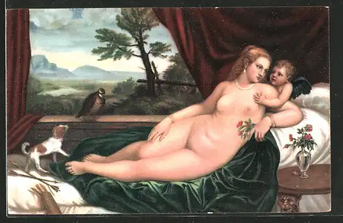 Künstler-AK Stengel & Co. Nr. 29862: Venus und Amor, Erotik