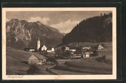 AK Obertiefenbach, Dorfblick mit Kirchturm