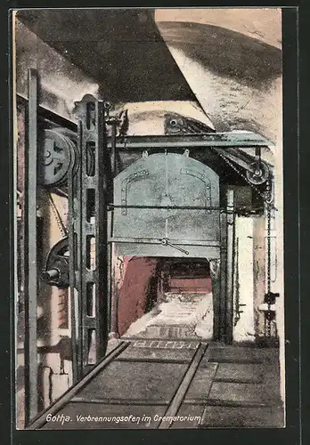 AK Gotha, Verbrennungsofen im Krematorium
