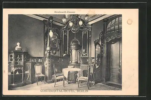 AK Berlin, Continental Hotel, Rembrandt-Zimmer, Neustädtische Kirchstrasse, Innenansicht