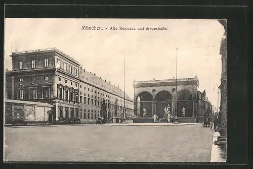 AK München, Alte Residenz und Siegeshalle