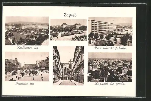 AK Zagreb, Kresimirov trg, Jelacicev trg und Zapadni dio grada
