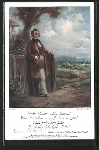 Künstler-AK Komponist Franz Schubert, Das Dreimäderlhaus