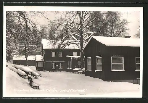 AK Gräfenhain, Gasthaus Steigerhaus im Winter