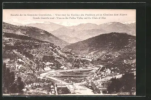 AK Paillon, vue sur la vallée du paillon et la chaîne des Alpes