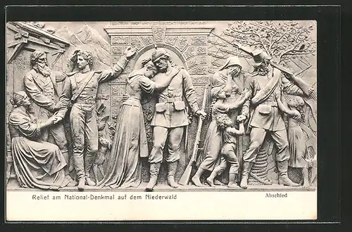 AK Relief am National-Denkmal auf dem Niederwald, Abschied
