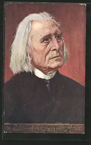 Künstler-AK Portrait des Komponisten Franz Liszt