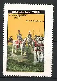 Reklamemarke Altdeutsches Militär, Major 25. Infanterie Regiment, 29. Infanterie-Regiment
