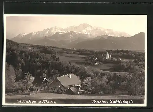 AK St. Jakob am Thurn, Ortsansicht aus der Vogelschau