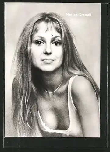 AK Schauspielerin Marina Krogull mit offenem Haar, DDR