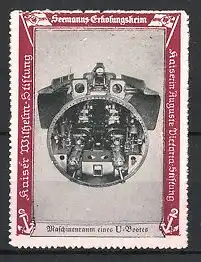 Reklamemarke Kaiserliche Marine, Seemanns-Erholungsheim, U-Boot Maschinenraum, Unterseeboot
