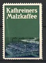 Reklamemarke Kathreiners Malzkaffee, Industriegelände mit Fabrikgebäuden