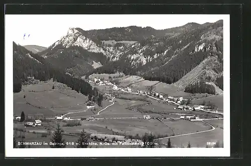 AK Schwarzau i. Gebirge, Ortsansicht mit Falkenstein