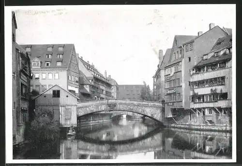 AK Nürnberg, Wasserpartie mit Fleischbrücke