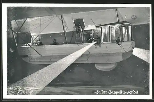 AK Soldaten in der Gondel eines Luftschiff Zeppelin