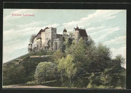 AK Lenzburg, Blick auf Schloss Lenzburg