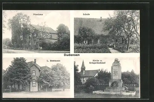 AK Dudensen, Pfarrhaus, Schule, Kirche & Kriegerdenkmal
